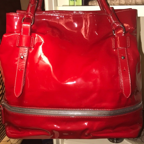💕 Authentic FURLA REd Patent Leather- Rare 🌹💕 - Picture 5 of 13